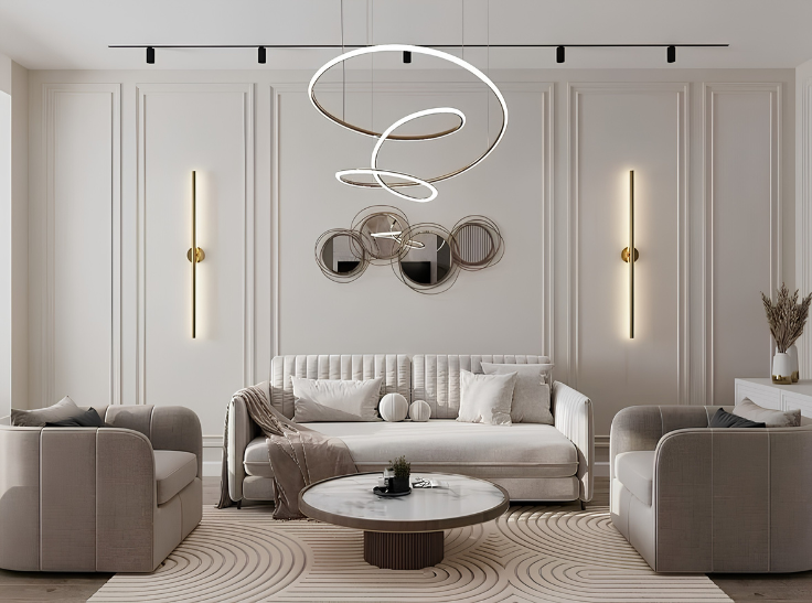 Modern living room interior design by Urban Design Interiors, a top interior design company in Bangalore